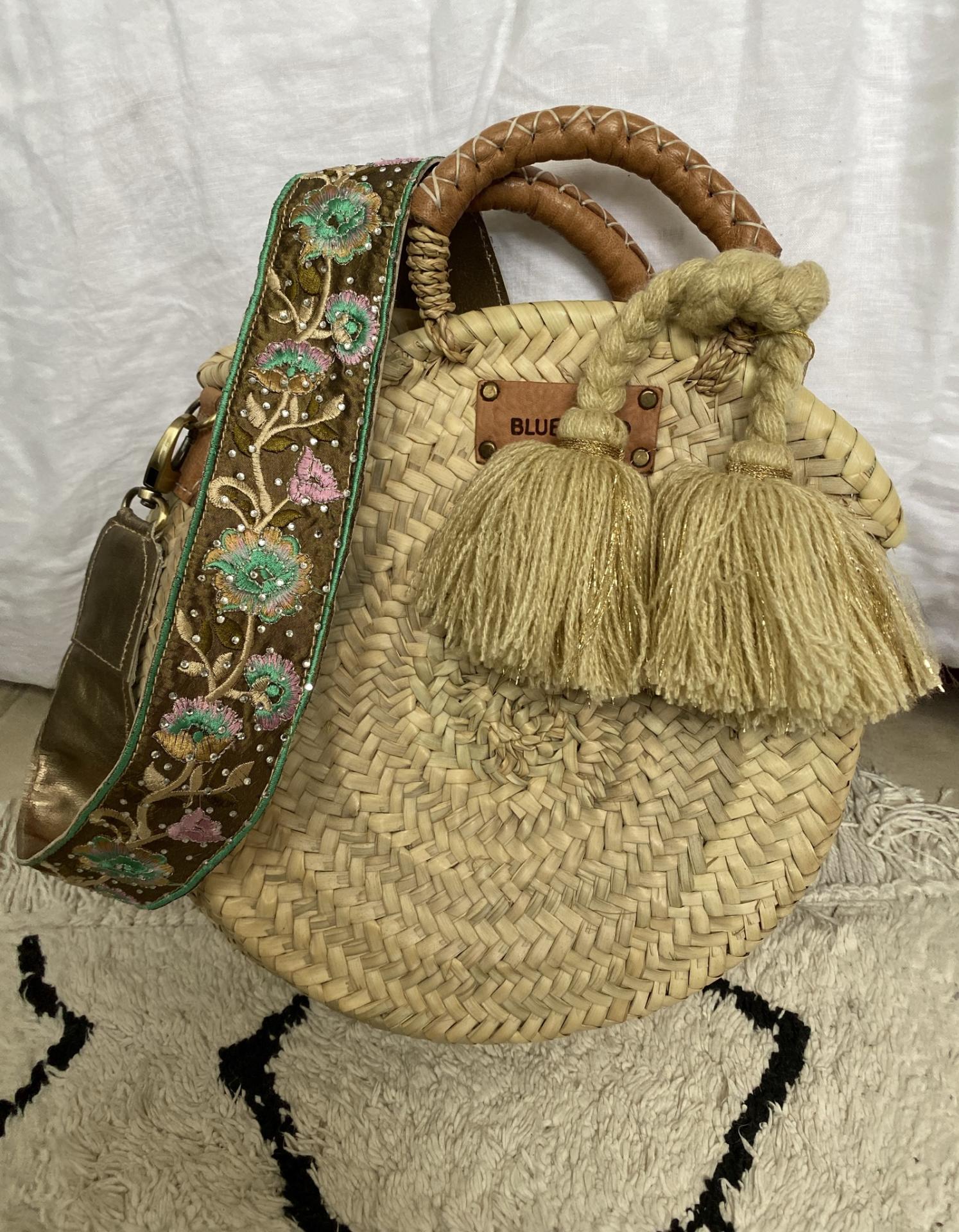 panier raphia blue mood