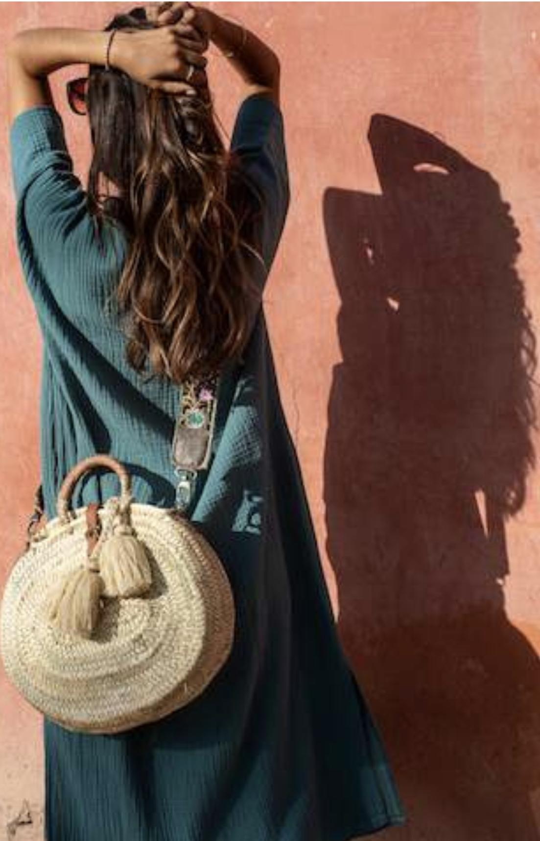 panier raphia blue mood