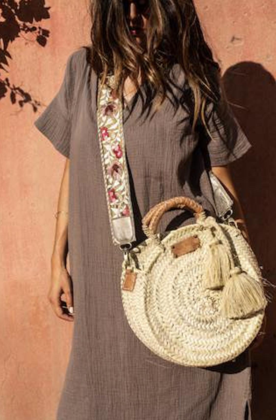 panier raphia blue mood