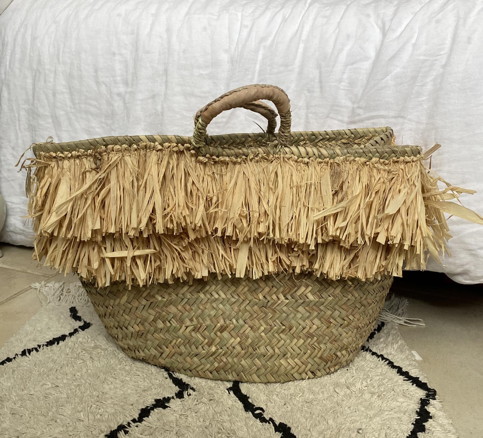panier raphia blue mood