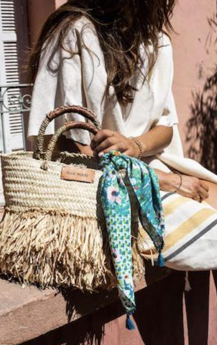 panier raphia blue mood