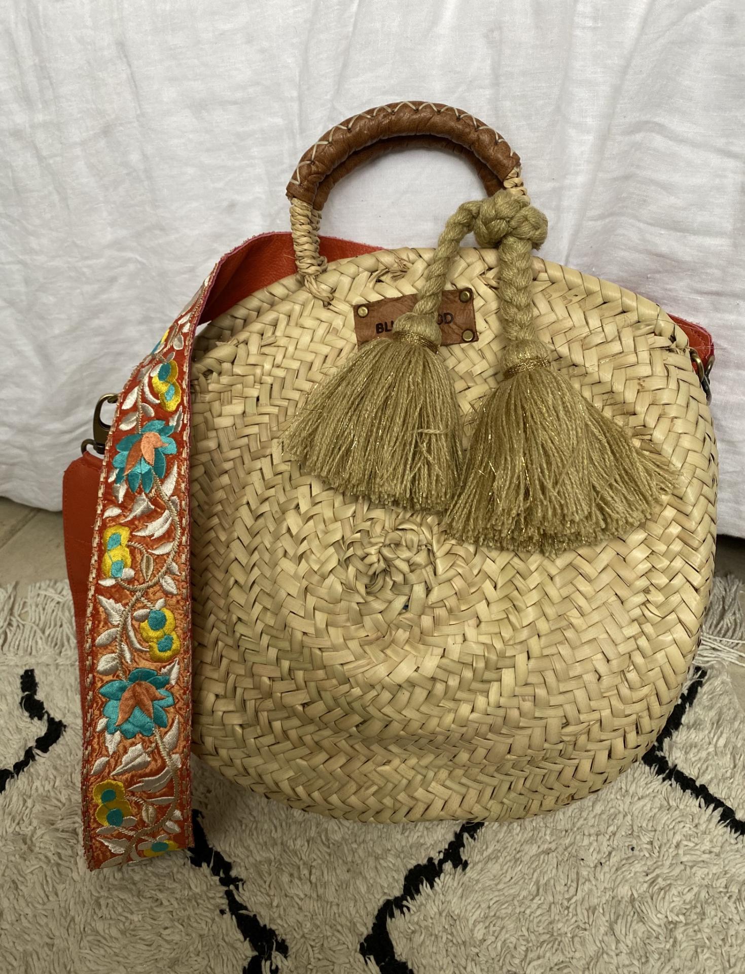 panier raphia blue mood