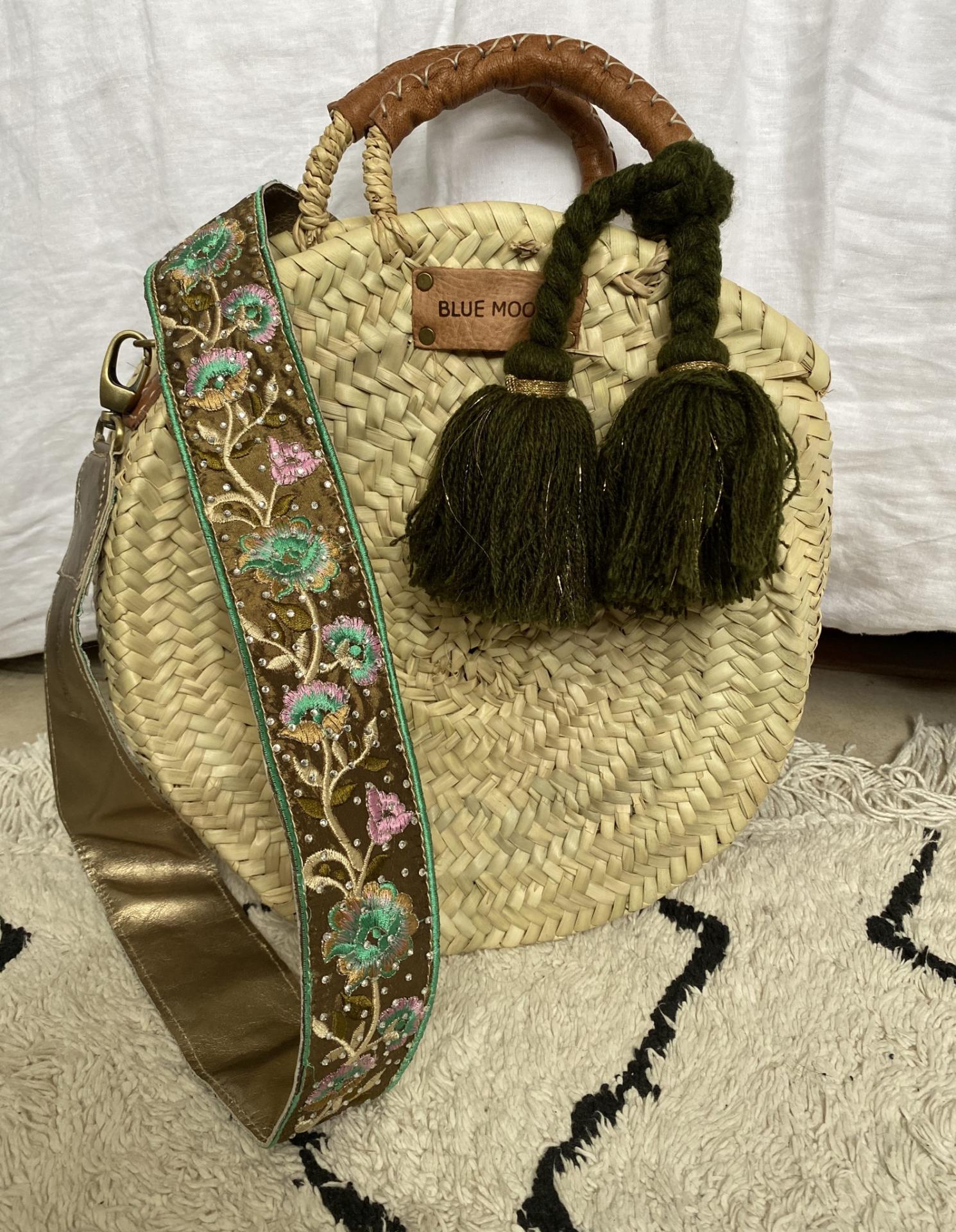 panier raphia blue mood